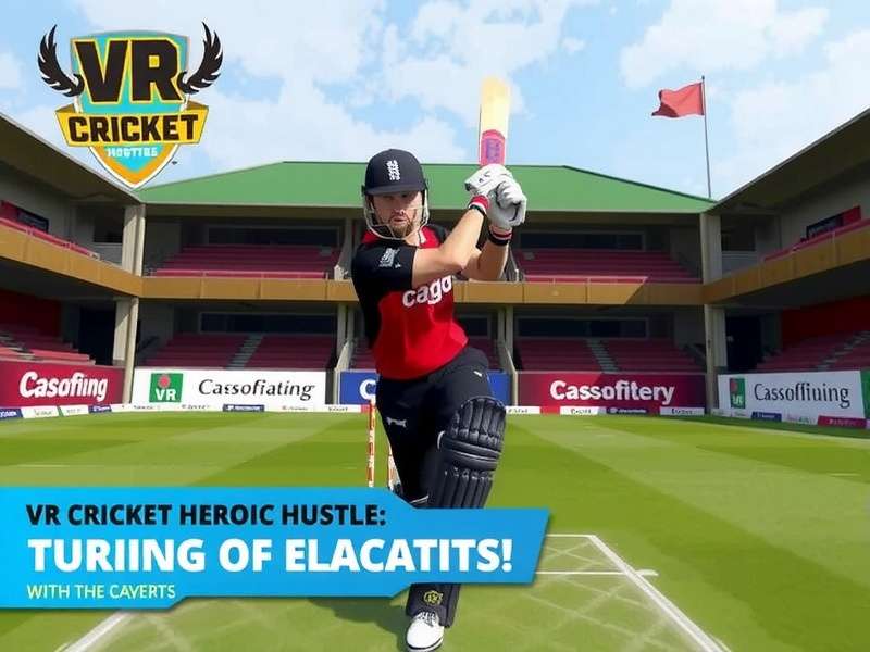 VR Cricket Heroic Hustle: Player Batting in Virtual Stadium VR Cricket Heroic Hustle Gameplay Screenshot